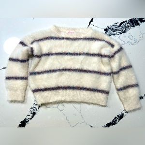 Off White sparkled stripe Cozy Sweater 2T